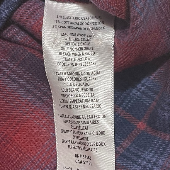 BASS OUTDOOR Women's Expedition Stretch Cotton Flannel Shirt Oxblood XS - Picture 4 of 8